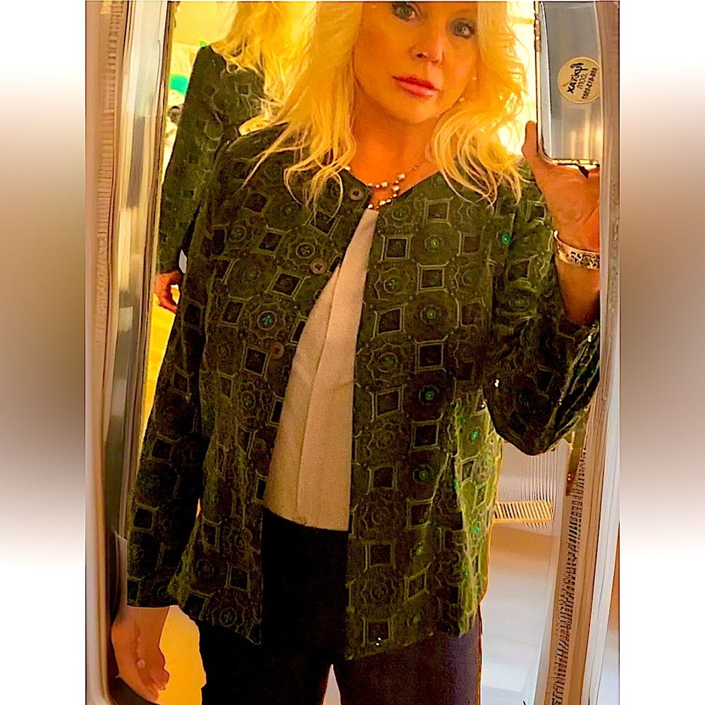 Notationsvtg Collarless Blazer Shirt-Jacket Euc - image 2